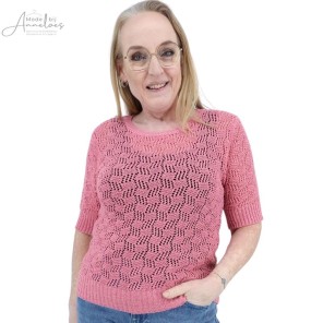 Enjoy Pullover KM structuur - Pink